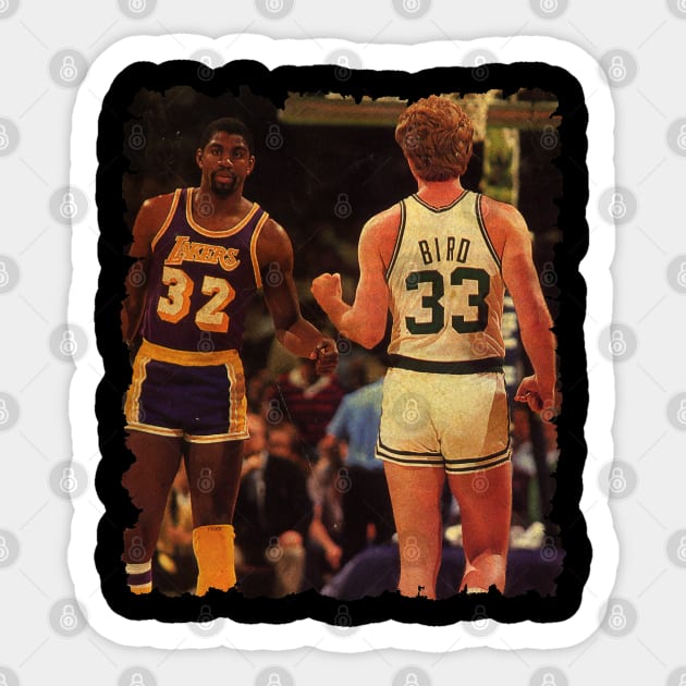 vintage magic johnson and larry bird Sticker by Toko Baju